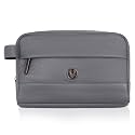 WildHorn Leather Toiletry Bag For Men &amp; Women - Dopp Kit For Travel Large Toiletry Kit. Toiletries Organizer (Grey), 9.5 CM
