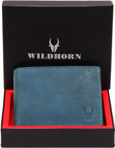 WILDHORN Men Black Blue Genuine Leather Wallet