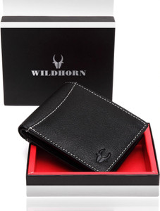 WILDHORN Men Casual Black Genuine Leather Wallet