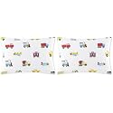 Wildkin Kids 100% Cotton Flannel Pillowcase – Soft, Breathable &amp; Toddler Size - Trains, Planes, and Trucks (Pack of 2)