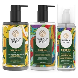 wildly pure - curly hair kit  curl definition  rich in vitamin e and tocopherols  improves curl health amp vibrancy  frizz control  detangle amp moisture deep conditioning pack of 3