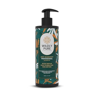 wildly pure professional anti dandruff shampoo  hyaluronic acid piroctone olamine amp niacinamide  72 less in dandruff in 3 wash  regulates sebum reduce itchiness redness  chemical free  men amp women  300ml calm