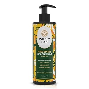 wildly pure professional shampoo for dry frizzy amp curly hair  with acacia senegal gum amp biolipid complex  deep hydration curl definition amp smooth hair  sulphate amp paraben free  300 ml free spirit
