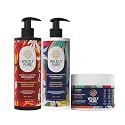 WILDLY PURE Natural Hair Fall Control kit with Shampoo, Conditioner &amp; Hair Mask | 10X Strengthening | Rich in 12 Oils, Hyaluronic Acid, Natural Biolipid Complex | Hair care kit for Dry &amp; Frizzy Hair | Sulphate &amp; P