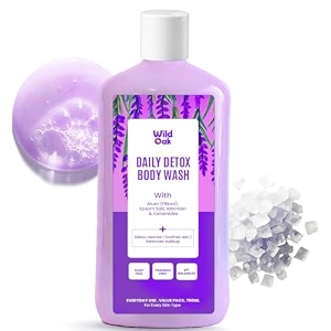 wildoak fitkari amp epsom salt body wash - 750 ml  daily use shower gel for deep cleansing body odour amp tired muscles  daily bath post-workout amp relaxation  traditional indian cleansing rituals