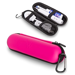 wilken electric toothbrush case  universal travel case  compatible with oral b pro phillips sonicare and more  pink