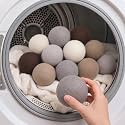 WILLBOND 10 Pcs Wool Dryer Balls Bulk 3 Inch Laundry Reusable Colored Anti Static Wool Balls Natural No Lint Fabric Softener Dryer Sheets Replaces for Reducing Wrinkles Save Drying Time(Neutral)