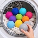 WILLBOND 10 Pcs Wool Dryer Balls Bulk 3 Inch Laundry Reusable Colored Anti Static Wool Balls Natural No Lint Fabric Softener Dryer Sheets Replaces for Reducing Wrinkles Save Drying Time(Rainbow)