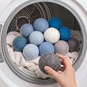 WILLBOND 10 Pcs Wool Dryer Balls Bulk 3 Inch Laundry Reusable Colored Anti Static Wool Balls Natural No Lint Fabric Softener Dryer Sheets Replaces for Reducing Wrinkles Save Drying Time(Oceanic)