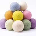 WILLBOND 10 Pcs Wool Dryer Balls Bulk 3 Inch Laundry Reusable Colored Anti Static Wool Balls Natural No Lint Fabric Softener Dryer Sheets Replaces for Reducing Wrinkles Save Drying Time(Pastel)
