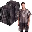 WILLBOND 100 Disposable Salon Cape for Hair Stylist,51.2 x 36.2 Inch,Black