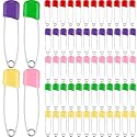 WILLBOND 100 Pcs Large Safety Pins for Clothes,with Bag, Multicolored