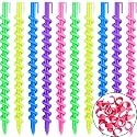 WILLBOND 100 Pcs Spiral Perm Rods Heatless Curls Overnight with Clips