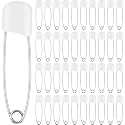 WILLBOND 150 Pcs Large Safety Pins for Clothes,with Bag, White