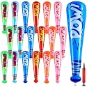 WILLBOND 18 Pcs 17 Inch Inflatable Baseball Bat Bulk Pump, Vivid Color
