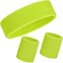 WILLBOND 3 Pcs Sweatbands Headband Wristbands Set Bulk for Men Women