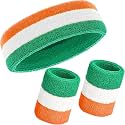 WILLBOND 3 Pcs Sweatbands Headband Wristbands Set Bulk for Men Women