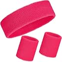 WILLBOND 3 Pcs Sweatbands Headband Wristbands for Men Women