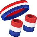 WILLBOND 3 Pcs Sweatbands Headband Wristbands Set Bulk for Men Women