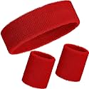 WILLBOND 3 Pcs Sweatbands Headband Wristbands for Men Women