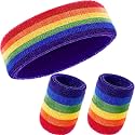 WILLBOND 3 Pcs Sweatbands Headband Wristbands Set Bulk for Men Women