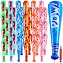 WILLBOND 48 Pcs 17 Inch Inflatable Baseball Bat Bulk Pump, Vivid Color