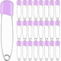 WILLBOND 50 Pcs Large Safety Pins for Clothes,with Bag, Light Purple