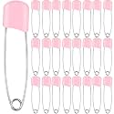 WILLBOND 50 Pcs Large Safety Pins for Clothes,with Bag, Light Pink