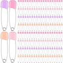 WILLBOND 50 Pcs Large Safety Pins for Clothes,with Bag, Pastel Colors