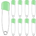 WILLBOND 50 Pcs Large Safety Pins for Clothes,with Bag, Light Green