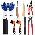 WILLBOND 9 Pcs 8 Inch Farrier Tools Kit Horse Goat Hoof Trimmer Metal Shears Farriers Hoof Nipper Cutter Handle Knife Gloves Brush Goat Supplies with Storage Bag