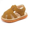 WILLFUN Baby Boy Girl Summer Infant Squeaky Sandals Premium Rubber Sole Closed-Toe Non-Slip Shoes Toddler First Walkers