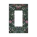 William Boho Floral Moris Flower Leaf 1 Gang Outlet Decorator Light Switch Wall Plate Cover Faceplate Decorative Switchplate Rocker/GFCI Outlet Cover