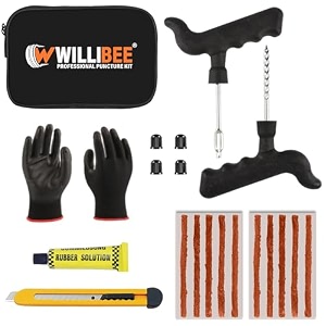 willibee 5-in-1 tubeless tyre puncture repair kit for car amp bike  heavy-duty compact puncher kit  essential flat tyre emergency kit