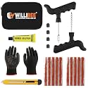 WILLIBEE 7 in 1 Tubeless Tyre Puncture Repair Kit for Bike, Car, Scooter & SUV - Universal Emergency Tyre Fix Tool Set, Flat Tire Puncher Repair Kit (with Storage Bag)