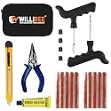 WILLIBEE 8 in 1 Tubeless Tyre Puncture Repair Kit for Car, Bike, Scooter & SUV (with Storage Bag) | Flat Tire Puncher Repair Kit, Universal Emergency Tyre Fix Tool Set.