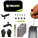 WILLIBEE 9-in-1 (Pack of 30 Strips) Tubeless Tyre Puncture Repair Kit for Car &amp; Bike | Heavy-Duty Puncher Kit (Includes Storage Bag)