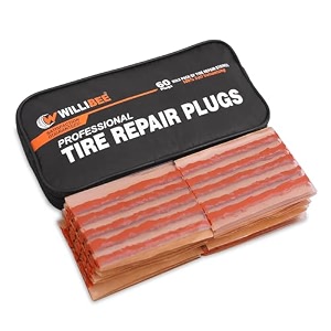 willibee pack of 60 strips premium heavy duty tubeless tyre puncture repair strips 60 brown puncher repair seal strips for car bike suv amp motorcycle
