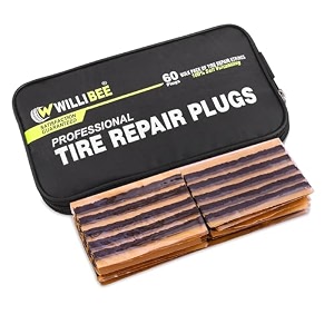 willibee pack of 60 strips premium heavy duty tubeless tyre puncture repair strips 60 black puncher repair seal strips for car bike suv amp motorcycle