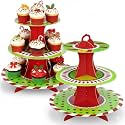 Willinglong 2 Pcs Christmas Cupcake Stand 3 Tier