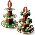 Willinglong 2 Pcs Football Cupcake Stand Football Birthday Party Decor