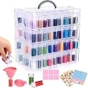 Willinglong 4 Tier Diamond Art Storage Containers with 208 Grids, Pink