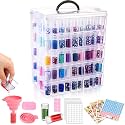 Willinglong 5 Tier Diamond Painting Storage Containers with 260 Grids, Pink