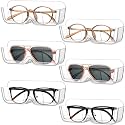Willinglong 6 Pcs Sunglasses Wall Organizer Plastic Sunglasses Holder Display Stand Eyeglasses Storage(Clear)