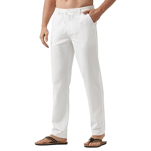 Willit Mens Linen Pants Casual Lightweight Drawstring