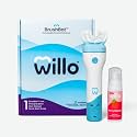 Willo BrushBot Kids U-Shaped Electric Toothbrush Starter Kit, Automatic, Rechargeable, with 2 Minute Timer, App Connectivity, Soft Bristles, Plaque Removal, Small Berry Fluoride and Dye-Free