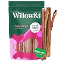 Willow&amp;I Bully Sticks for Dogs, 12-Inch, 5 Pack, for Medium and Large Dogs