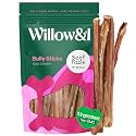 Willow&I Bully Sticks for Dogs, 12-Inch, 12 Pack, for Medium and Large Dogs