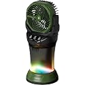 Wilody Misting Fan Portable Camping Fan Battery Powered with Remote Control, RGB Ambient Light with 2L Bucket, Battery Indicator, 120° Auto Oscillating, Timing Function, Grip Handle(Deep Green)