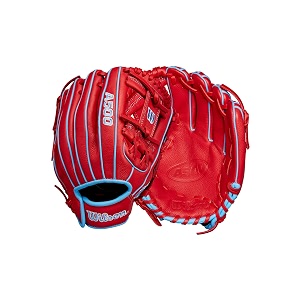 wilson a500 11534 infield youth baseball glove - left hand throw redbluewhite